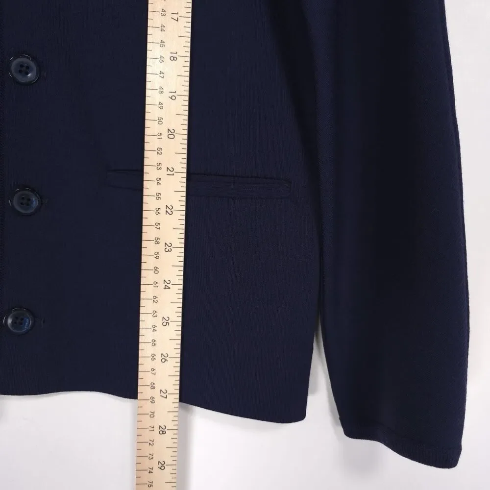 St.Croix Knits Sweater MEDIUM 100% ZEPHYR WOOL Navy V-neck Button Cardigan Men’s